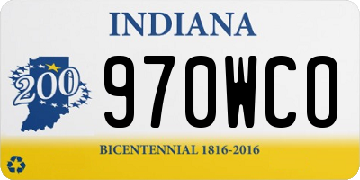 IN license plate 970WCO