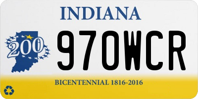 IN license plate 970WCR