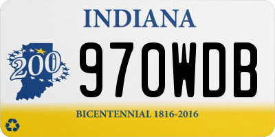IN license plate 970WDB