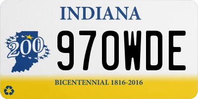IN license plate 970WDE