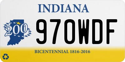 IN license plate 970WDF