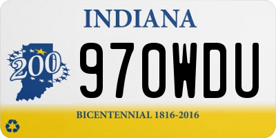 IN license plate 970WDU