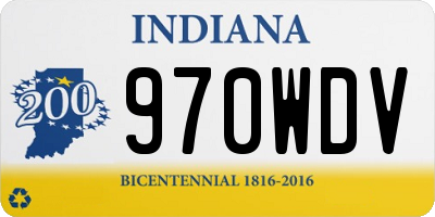 IN license plate 970WDV