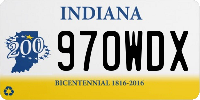 IN license plate 970WDX