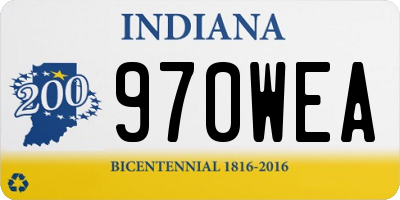 IN license plate 970WEA