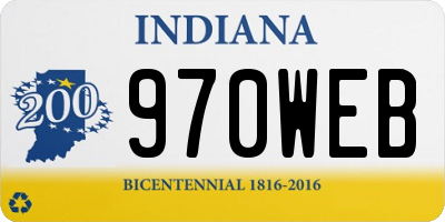 IN license plate 970WEB