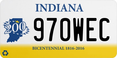 IN license plate 970WEC