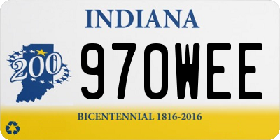 IN license plate 970WEE