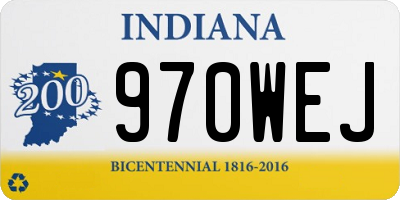 IN license plate 970WEJ