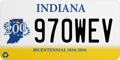IN license plate 970WEV
