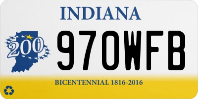 IN license plate 970WFB
