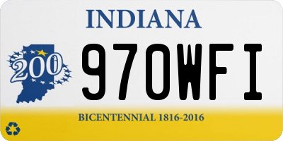 IN license plate 970WFI