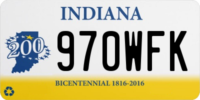 IN license plate 970WFK