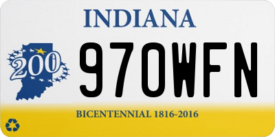 IN license plate 970WFN