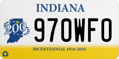 IN license plate 970WFO