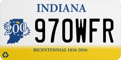 IN license plate 970WFR