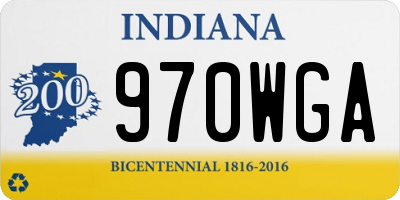 IN license plate 970WGA