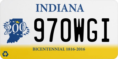 IN license plate 970WGI