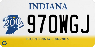 IN license plate 970WGJ