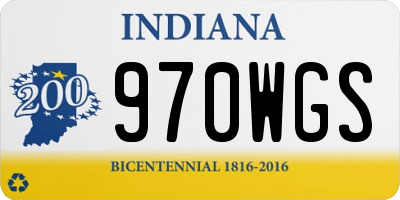 IN license plate 970WGS
