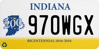 IN license plate 970WGX