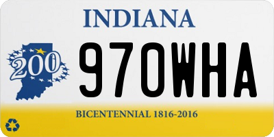 IN license plate 970WHA