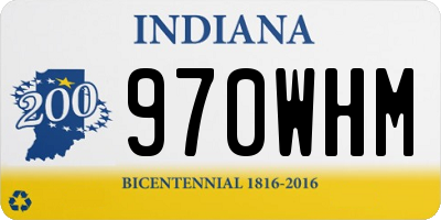 IN license plate 970WHM