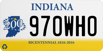 IN license plate 970WHO