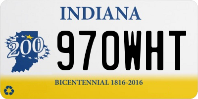 IN license plate 970WHT