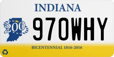 IN license plate 970WHY