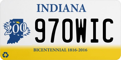 IN license plate 970WIC
