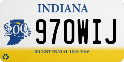 IN license plate 970WIJ