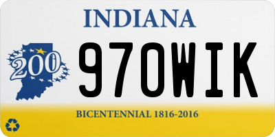 IN license plate 970WIK