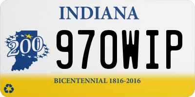 IN license plate 970WIP