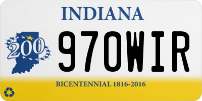 IN license plate 970WIR