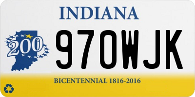 IN license plate 970WJK