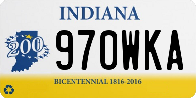 IN license plate 970WKA