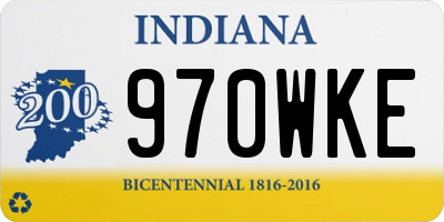 IN license plate 970WKE