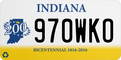 IN license plate 970WKO