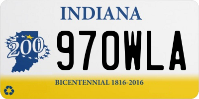 IN license plate 970WLA