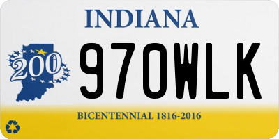IN license plate 970WLK