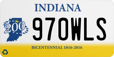 IN license plate 970WLS