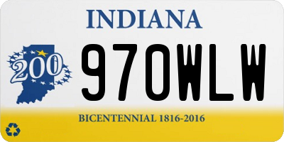 IN license plate 970WLW