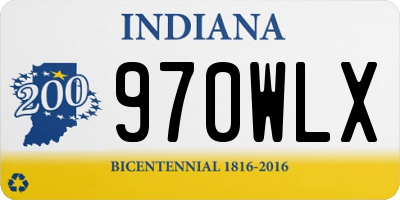 IN license plate 970WLX