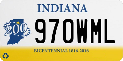 IN license plate 970WML