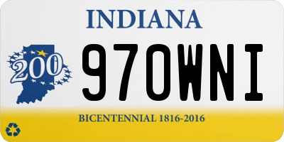 IN license plate 970WNI