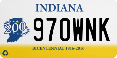 IN license plate 970WNK