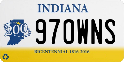 IN license plate 970WNS