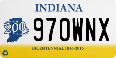 IN license plate 970WNX