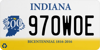 IN license plate 970WOE